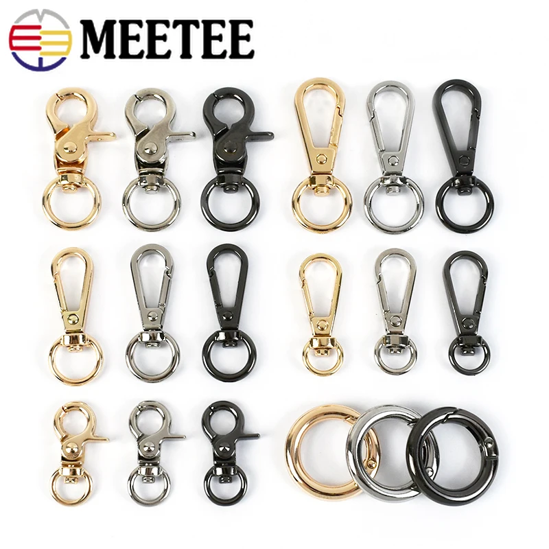

5/10Pcs Metal Lobster Buckle Swivel Trigger Clasp O Ring Carabiner Hook Bag Strap Handbag Keychain Hanger DIY Sewing Accessories