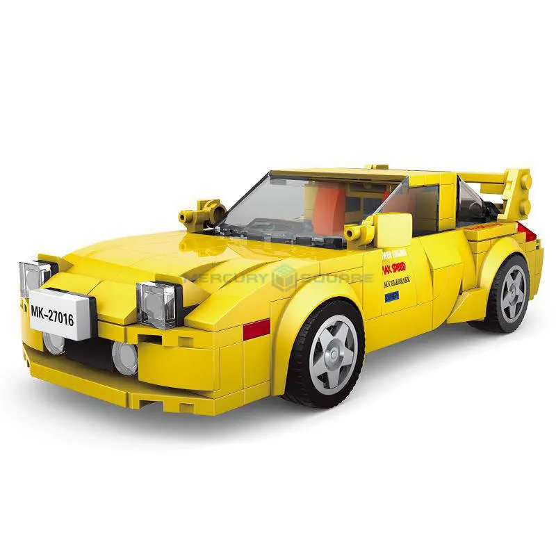 Серия Speed Hypercar Yellow RX8, спортивный автомобиль MOC 27016, молдинг, высокотехнологичная модель автомобиля, строительные блоки, кирпичи, креативная игрушка, подарок