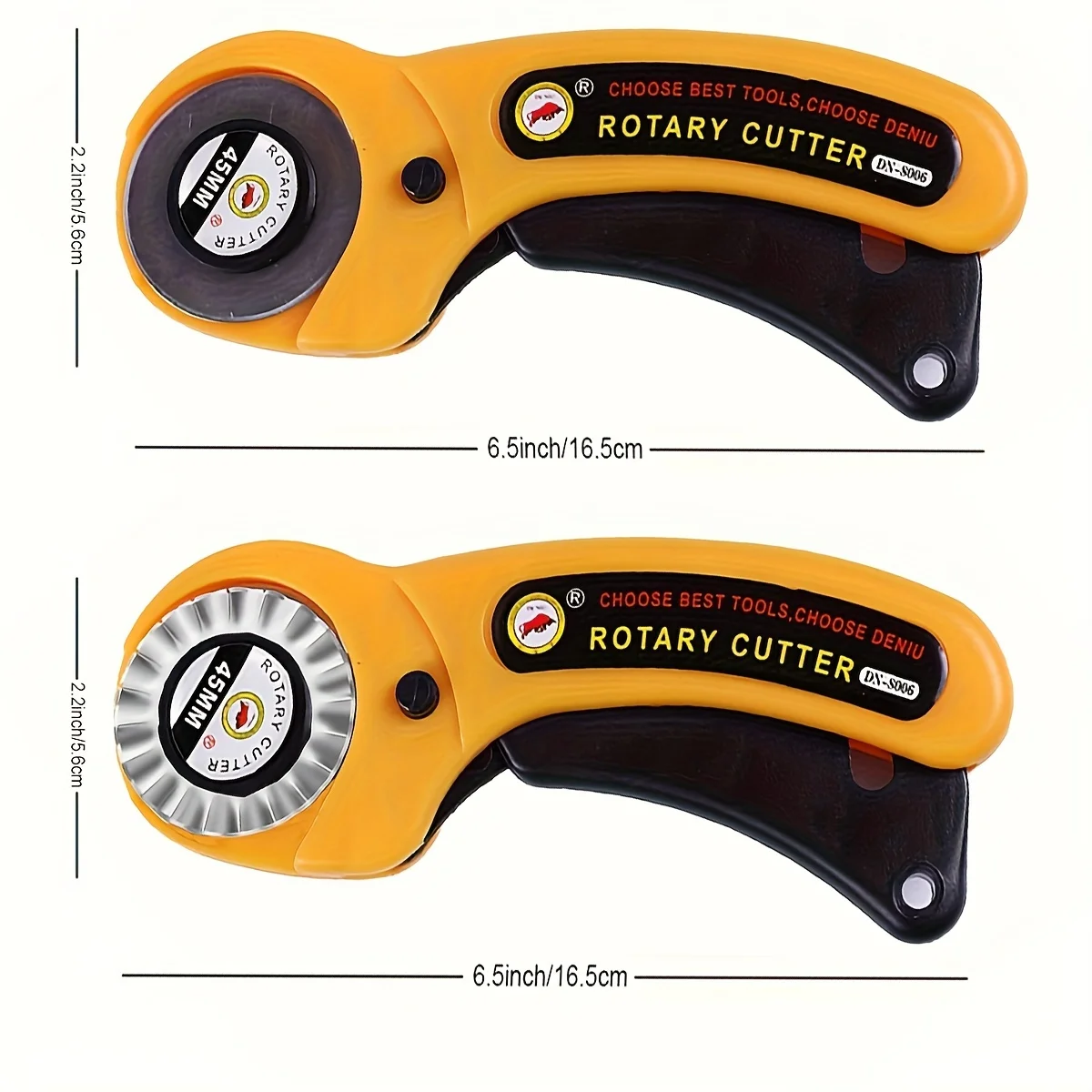 Rotary Cutter Set 45mm Fabric Cutter Replacement Blades Ergonomic Rotary Fabric & Squeeze Trigger Quilting Sewing Crafts