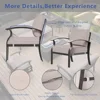 7-Seater Aluminum Patio Furniture Set with Fire Pit Table & Swivel Chairs Outdoor Conversation Set Modern Metal Thick Cushions 6