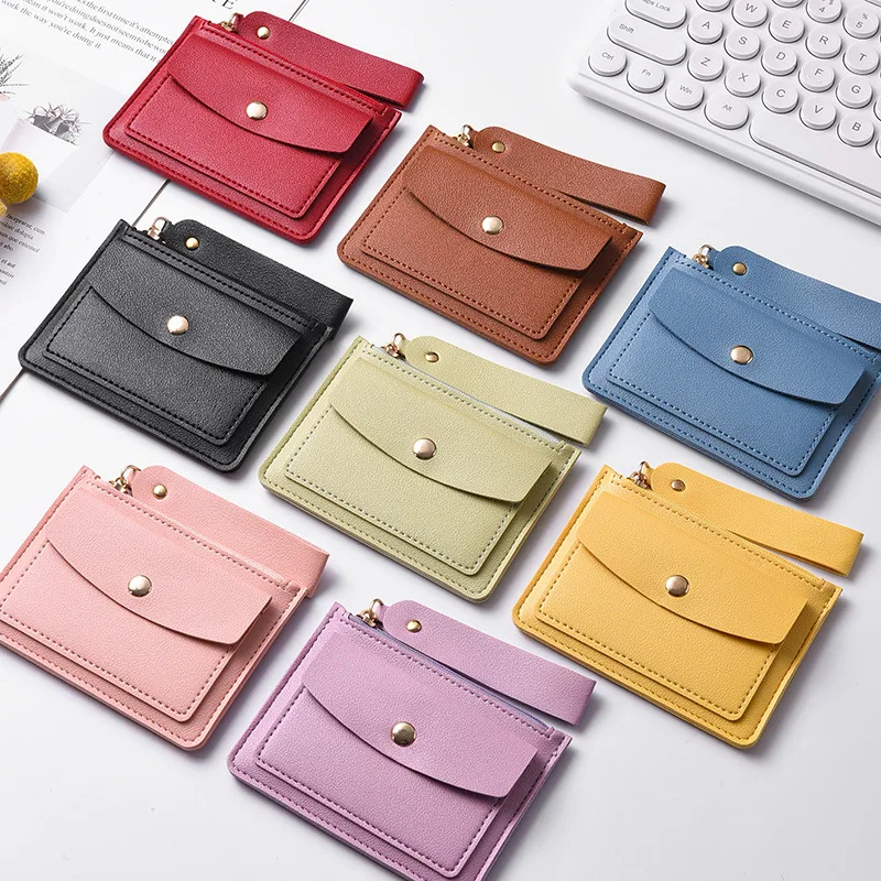 New change bag, card bag, zipper card holder, wallet, women's ins, candy color, small fresh card holder