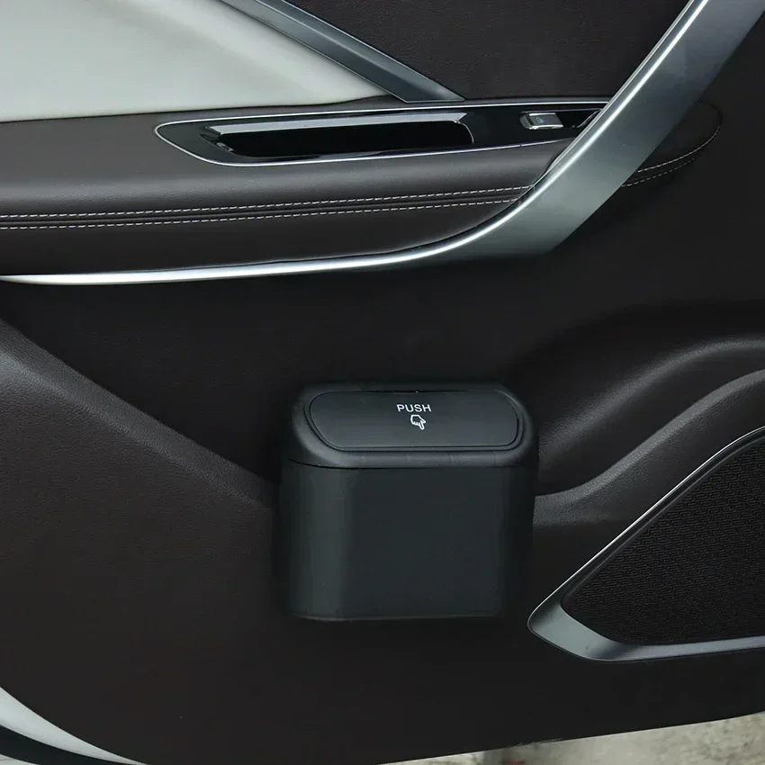 Portable Car Trash Can Hanging Mini Vehicle Garbage Organization With Lid Multifunctional Automotive Garbage Storage Box