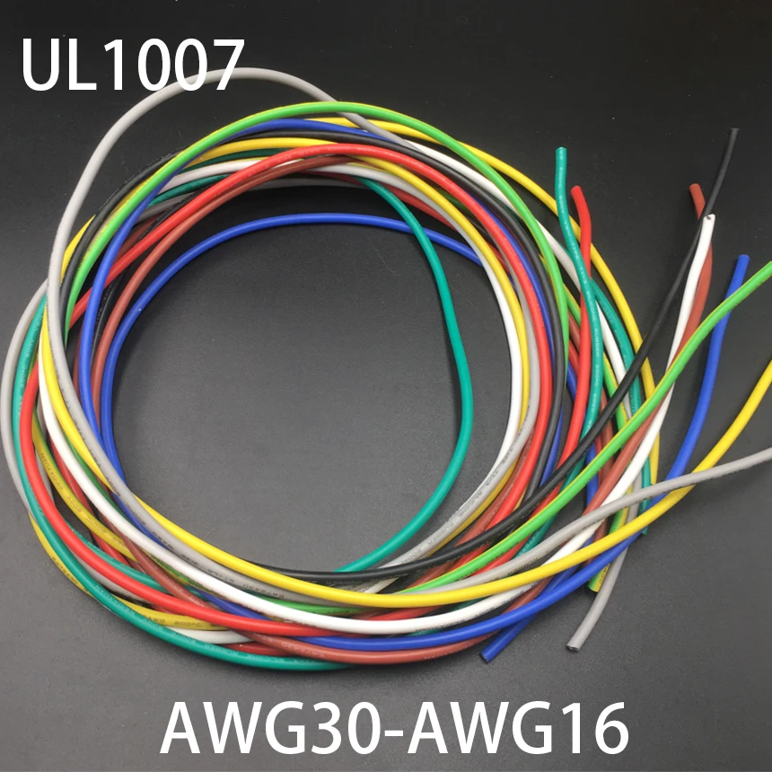 30AWG 1.1mm OD 28AWG 1.2mm OD UL1007 300V 80C 주석 도금 구리 실리콘 고무 연선 브레이드, 전선 케이블 코드