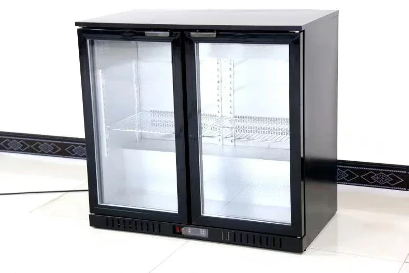 Commercial Mini Bar Glass Door Fridge Beverage Wine Cooler With Led Light
