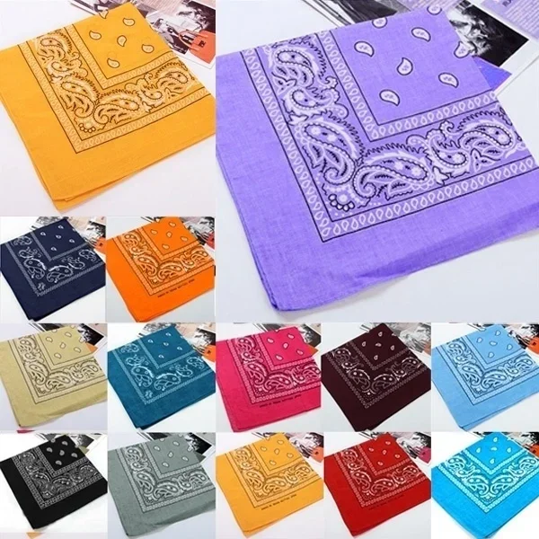 

Paisley Square Scarf Bandana Head Wrap Wristband Women Men Street Hip Hop Headband Cotton Wrap kerchief for Women Hair Hoops