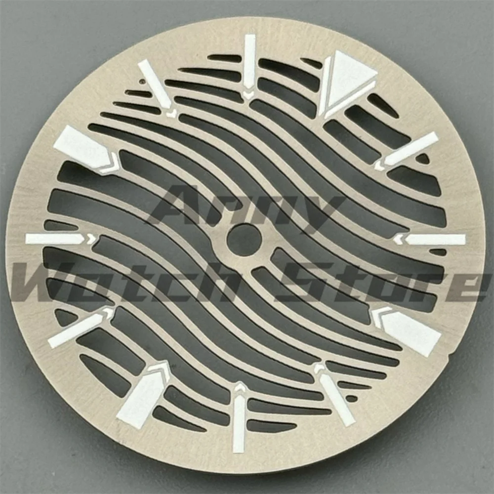 Enhanced Skeleton Watch Dial with Luminous C3 in Black, Silver, Blue, and Green - 29mm