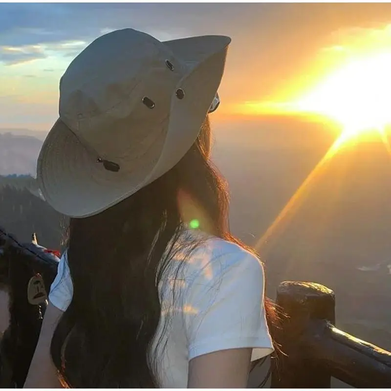 Outdoor Hiking Fisherman Hat Adjustable To Wear Wide Brimmed Design Sun Protection UV Protection Sun Hat For Beach Fishing Camp 3