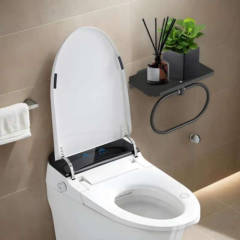 Hand Towel Holder Shower Accessories Holder Heavy Duty Bath Accessories No Drilling Wall Mounted Towel Hanger With Shelf For