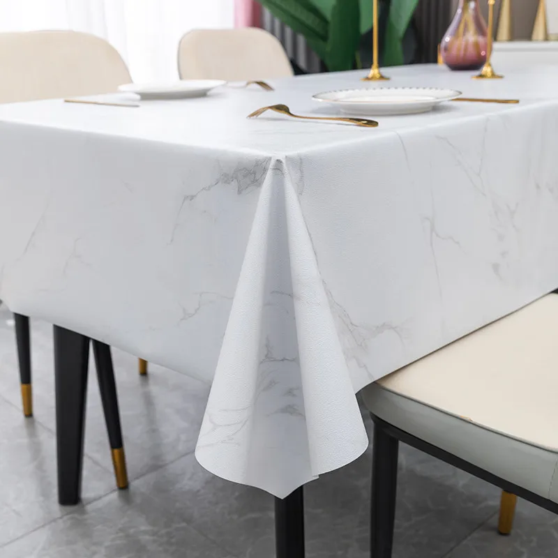 

Table cloth waterproof, oil resistant, scald resistant, and washable PVC rectangular coffee table mat