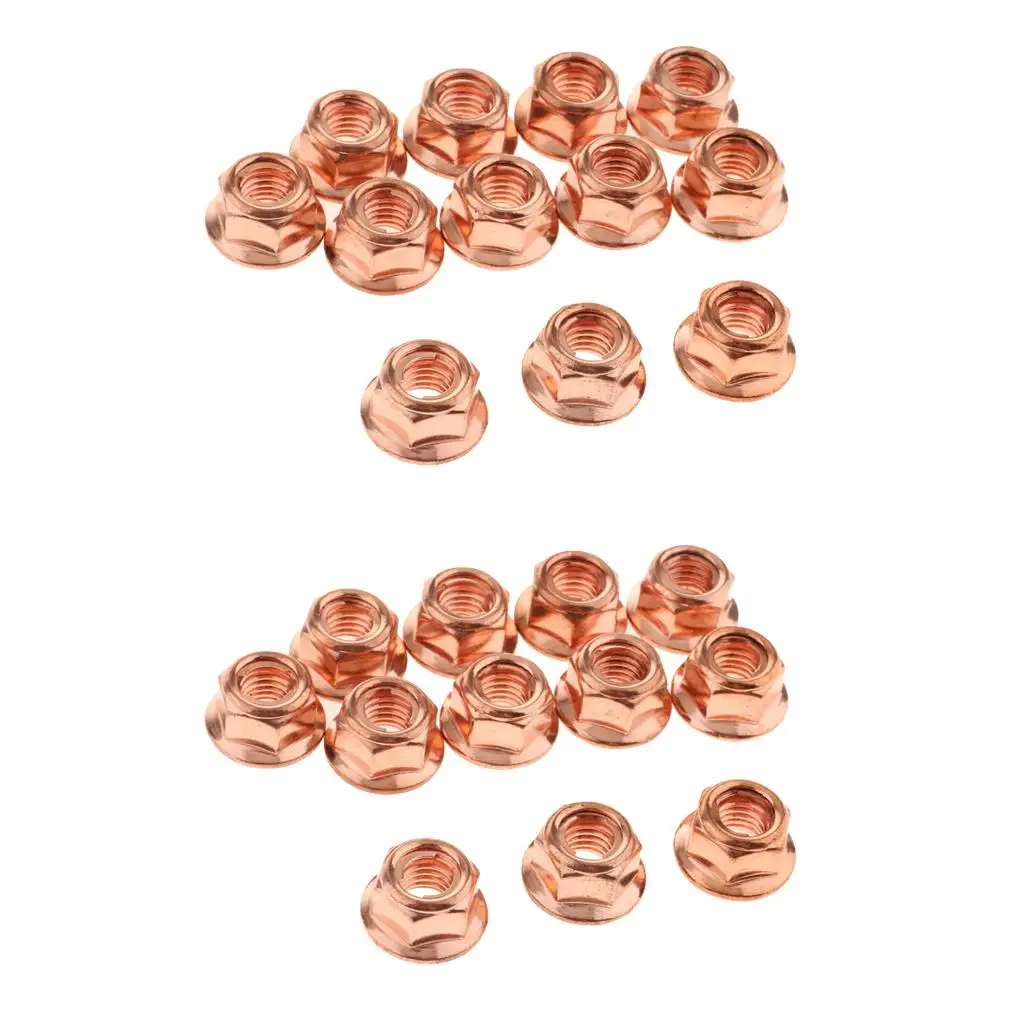 Pack of 24 Exhaust Nuts , Copper Coated, M8, Fit for E30 Models