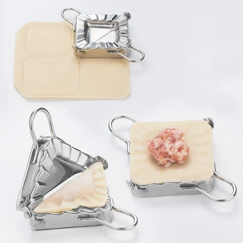 Heart-shaped Dumpling Maker Stainless Steel Dumpling Mold Square-shaped Dumpling Wrapper Cutter Jiaozi Maker Device Pastry Tools