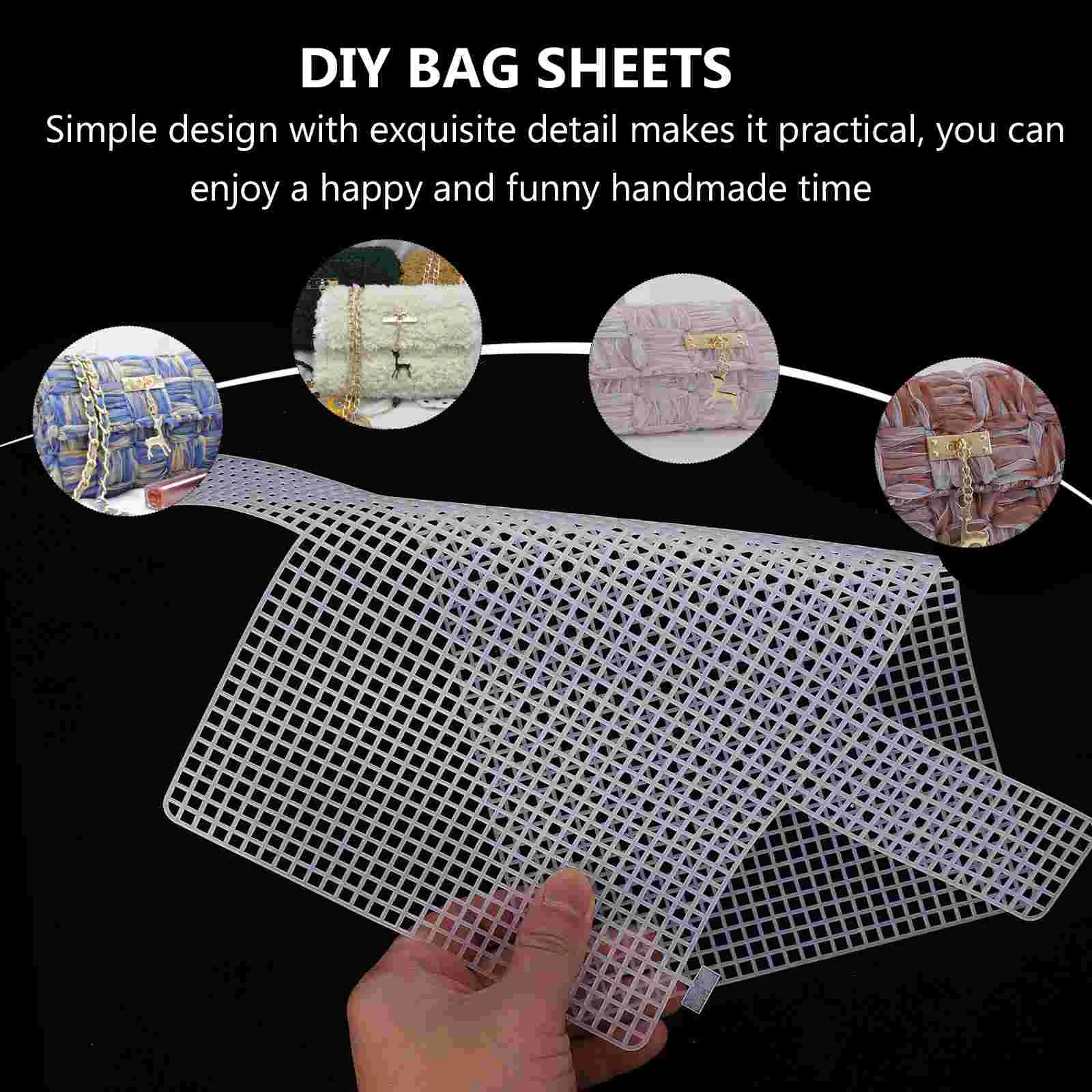 Plastic Canvas Purses 4 Pcs Large Plastic Canvas Clear Purses Plastic Handmade Bag Sheets Yarn Accessories Hook Bag Mesh Bags DIY