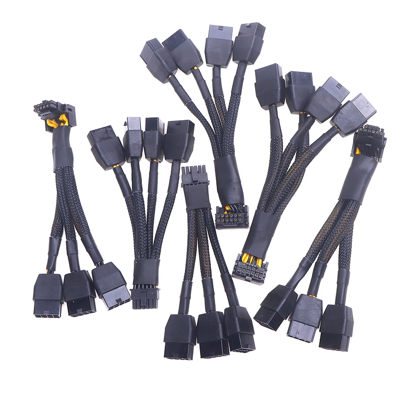 

RTX4090 RTX4080 серия 16AWG 4x8pin 3x8pin PCI-e до 16Pin (12 + 4) PCI-e 5,0 12vhpwr соединитель 90-градусный колено