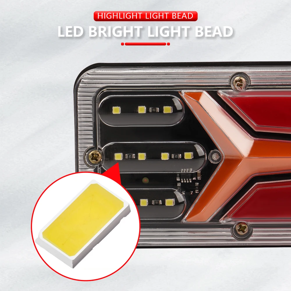 LED Truck Rear Tail Light 2x 30cm 12-24v