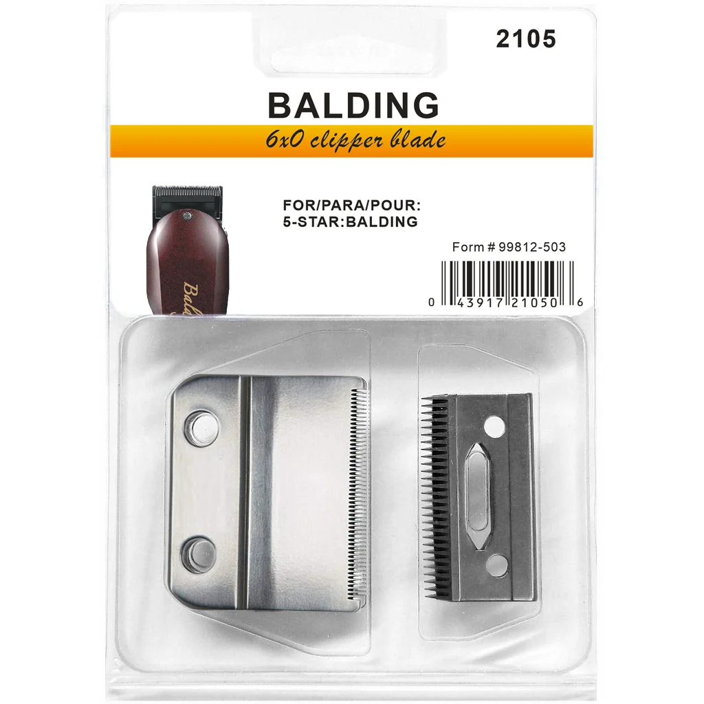 Balding 6X0 Blade Compatible with Wahl Professional 5 star Series Balding Hair Clippers 8110 includes screws without oil barber hair clipper blade electric shaver blades