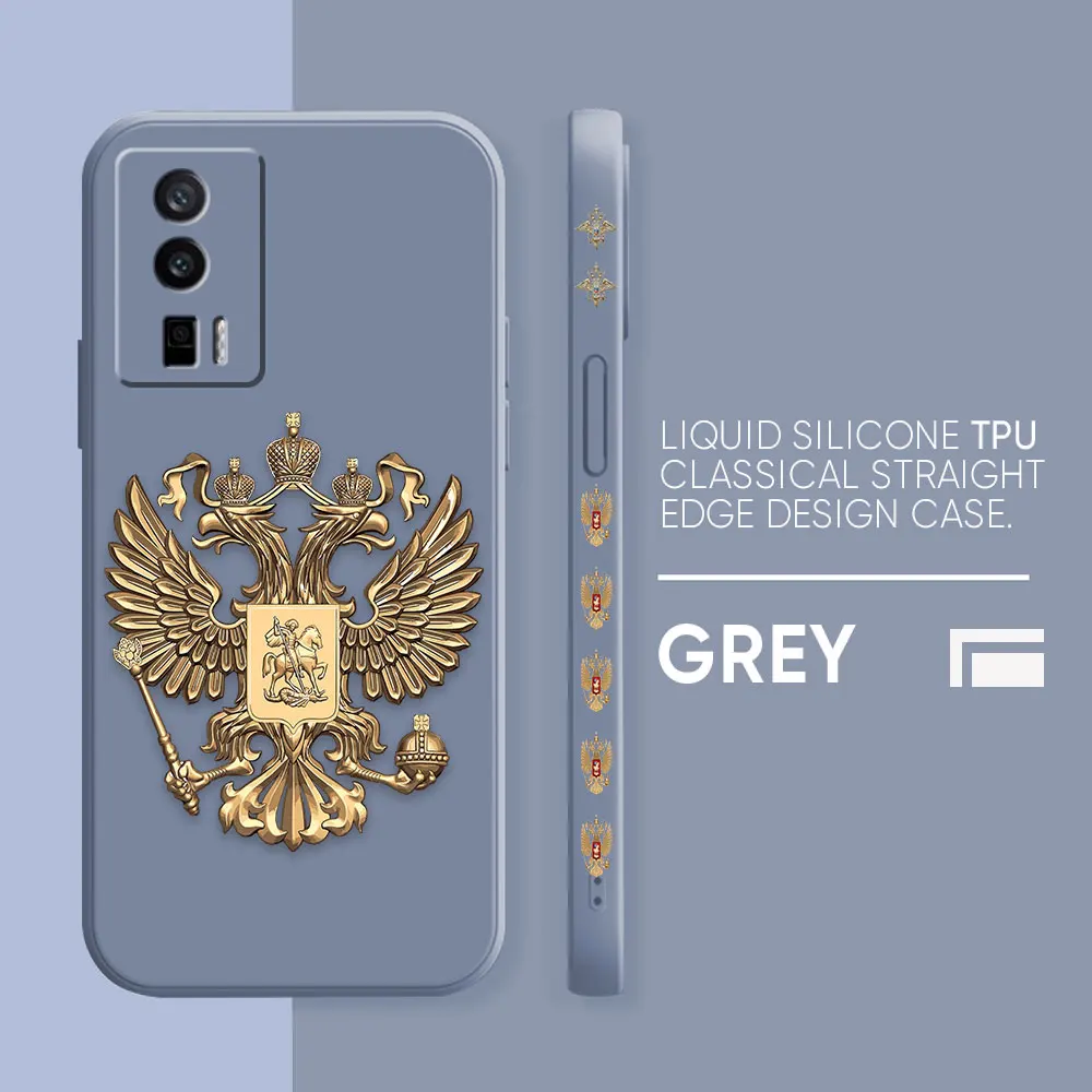 thumbnail image 1 of Funda para Redmi K60E K50 K40S K40 K30 K20 10C 9 8A 8 10 Pro 4G 5G Funda de silicona líquida Simple emblema de la Federación Rusa, 1 of 5