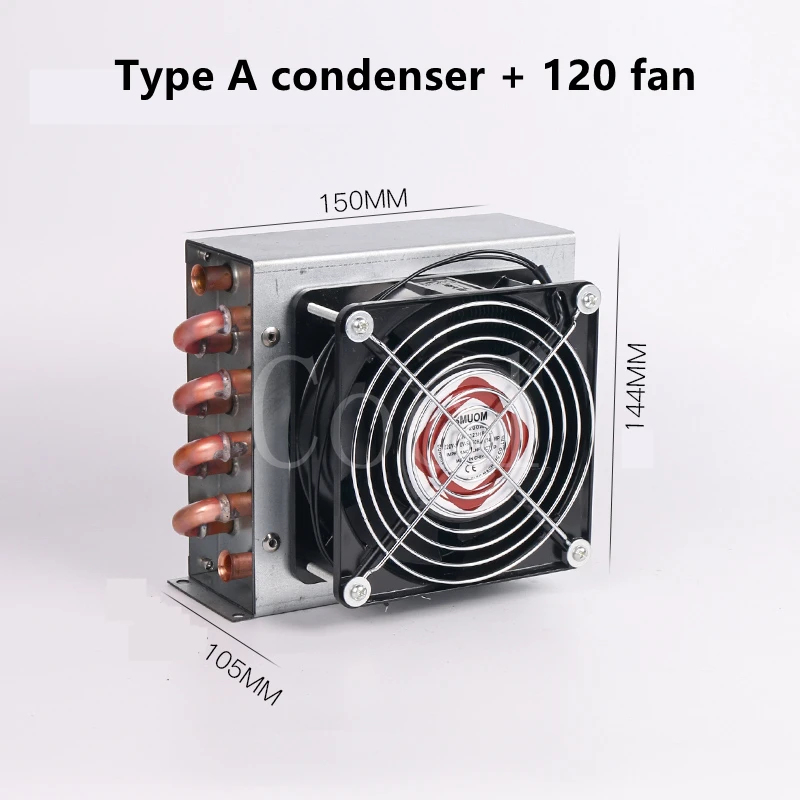 Freezer refrigerator condenser evaporator fan copper tube radiator small air-cooled cooling fin radiator ac air conditioning evaporator