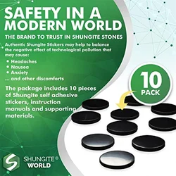Shungite Anti - Radiation Phone Plate - Natural Stone EMF & 5G Radiation Blocker - 10pcs (3cm)
