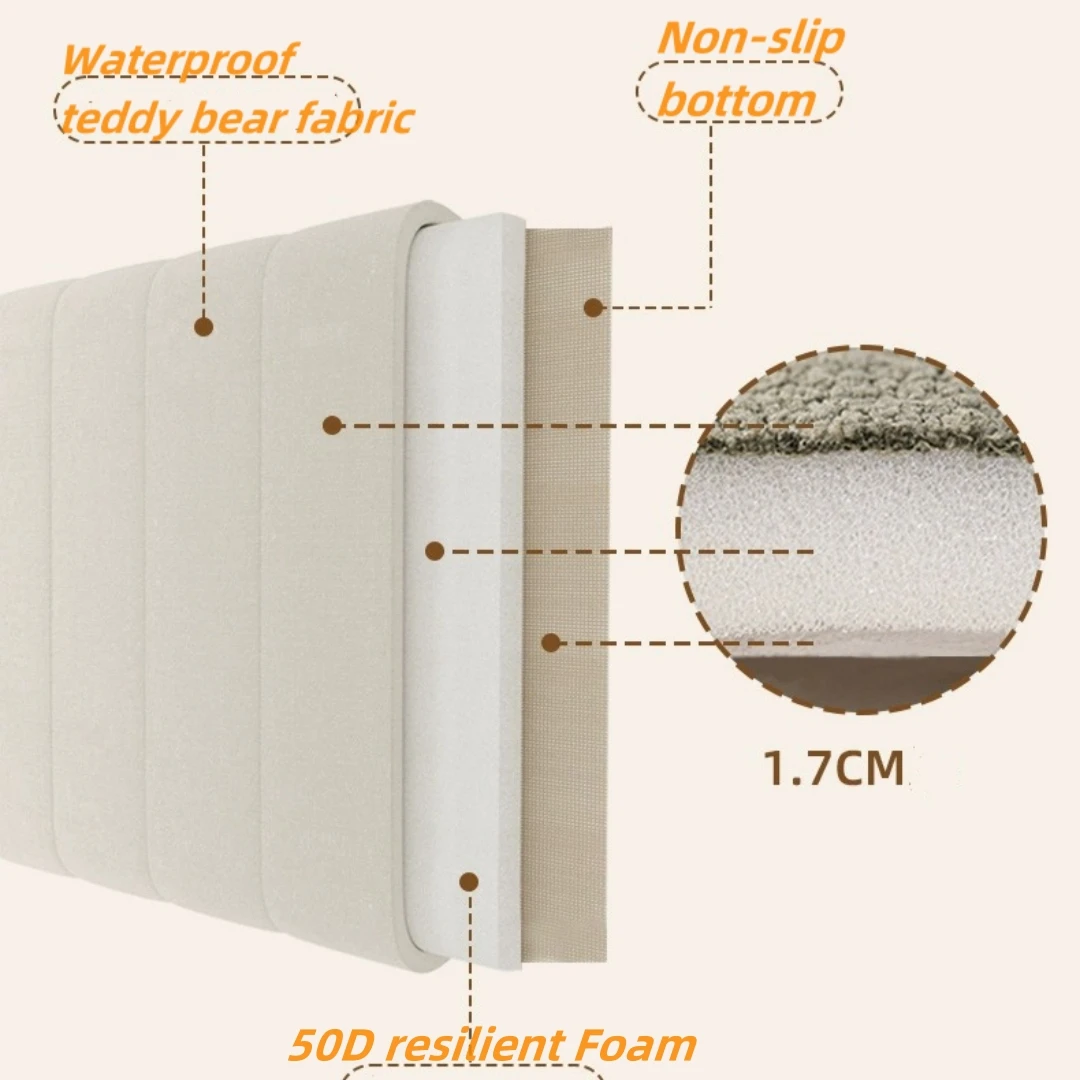Customized Teddy Sponge Windowsill Cushion 4.5/6.5/9.5 Cm High-Density Sponge Cushion Waterproof Non-Slip Cushion Sofa Cushions 4