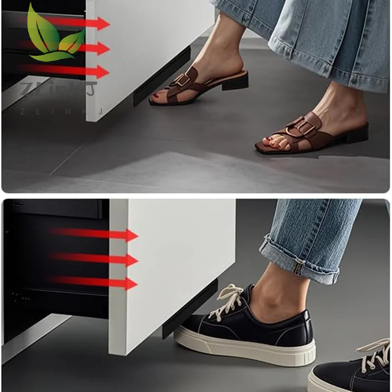 Garbage Cabinet Foot Handle Metal Hands-free Screws Mounting Cabinet Door Edge Garbage Drawer Foot Handle Household Items