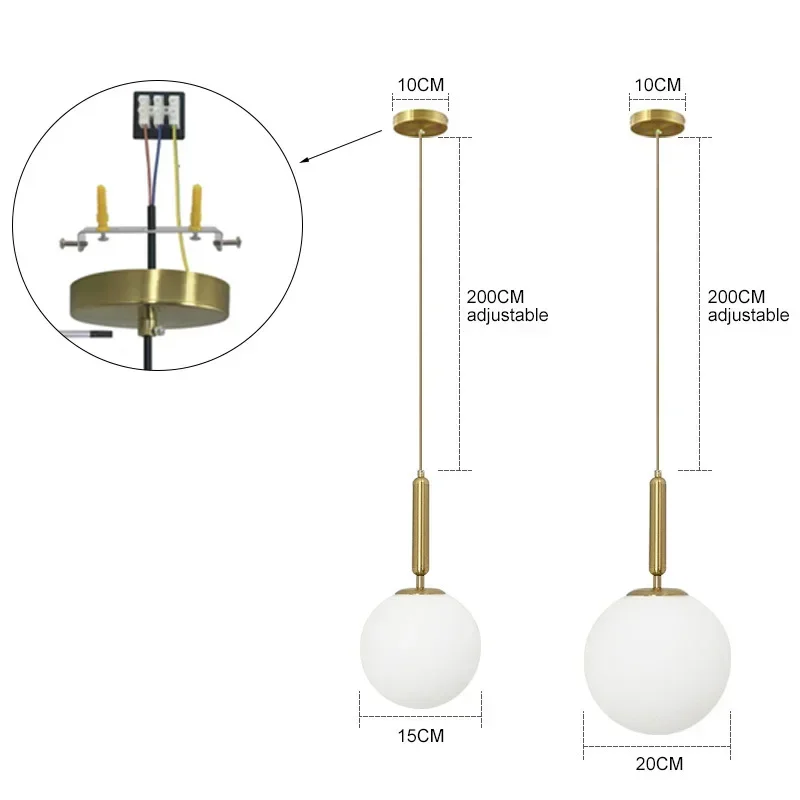 Modern Pendant Lights Glass Ball Chandeliers Lighting Hanging Lights Fixtures for Dining Room Bedroom Decoration Lighting 2