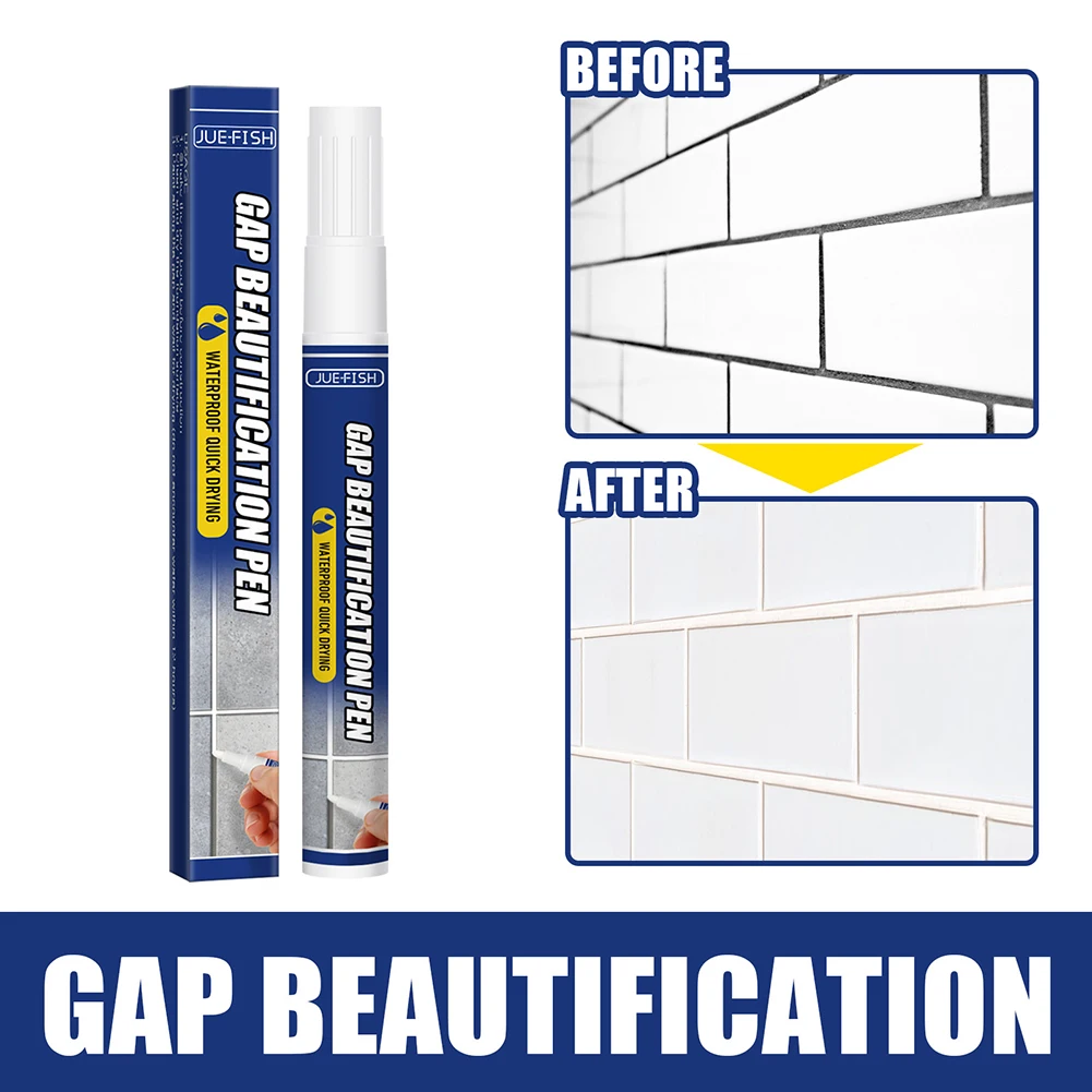 For Beauty Seam Pen Tile Gap Repair Pen Odorless White Tile Refill Wall Grout Marker Porcelain Mouldproof Filling Cleaner Agents 280ml epoxy porcelain grout tool beautiful sealant for wall floor tile waterproof mouldproof repair agent