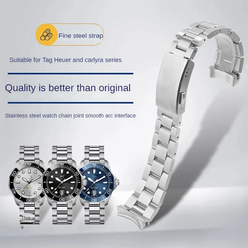 Cinturino In Acciaio Inossidabile Tag Sostitutivo Heuer Race Diving Series Way201A Way211A Modello Interfaccia Curva Bracciale In Acciaio Raffinato 21
