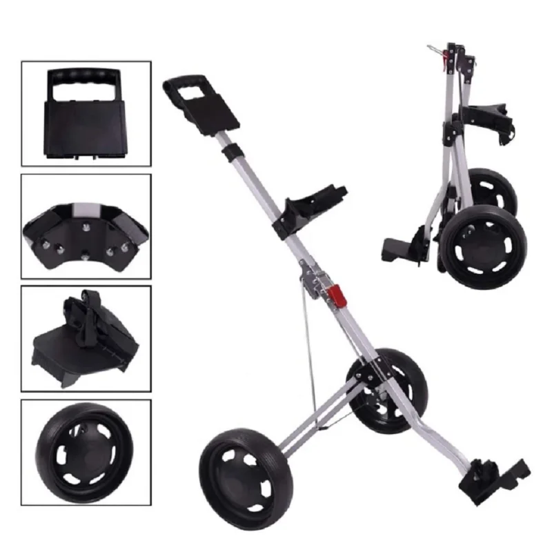 2 Wheel Foldable Golf Push Cart Collapsible Golf Trolley Push Pull Cart(59" x 28" x 40") Hand Cart 2 Wheel Kids c