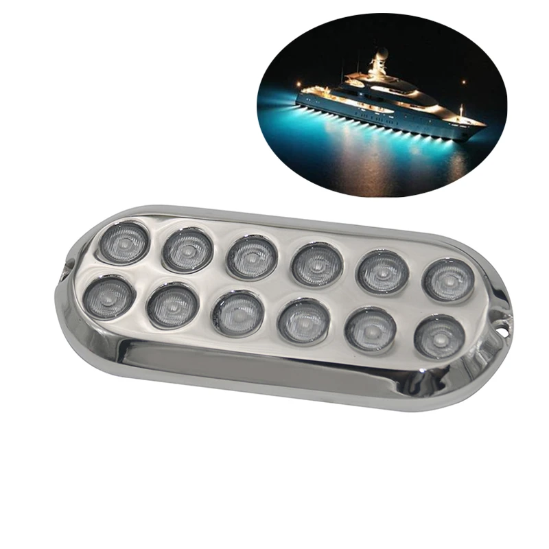 120W LED Underwater Boat Light RGBW 316L Stainless Steel Yacht Lamp Marine Use Swimming Pool Båtljus, Yachtljus marine grade 108w 316l stainless steel submersible surface mount led underwater lighting