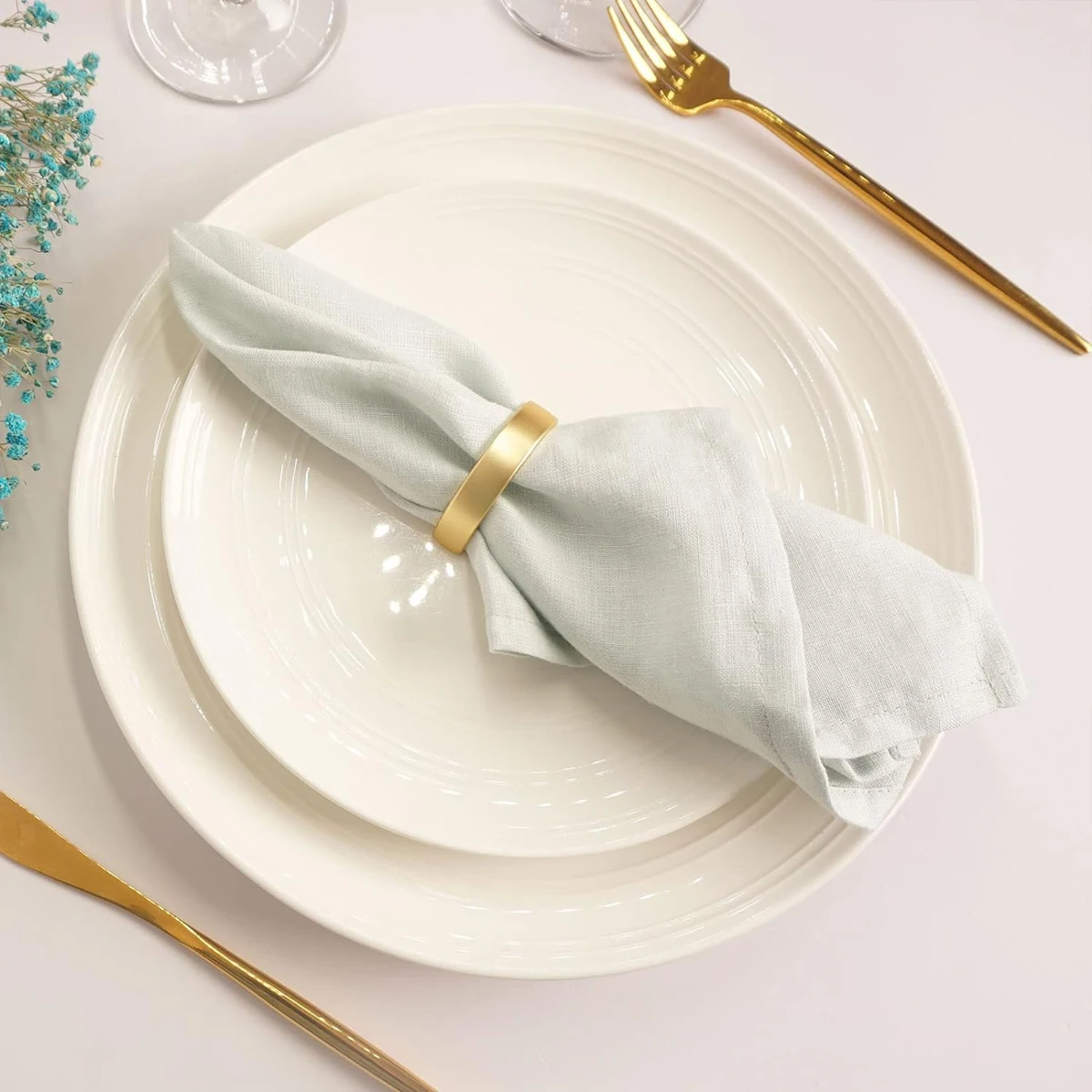 Napkin Ring Leeseph Gold Napkin Rings Set of 12 for New Year Table Decorations