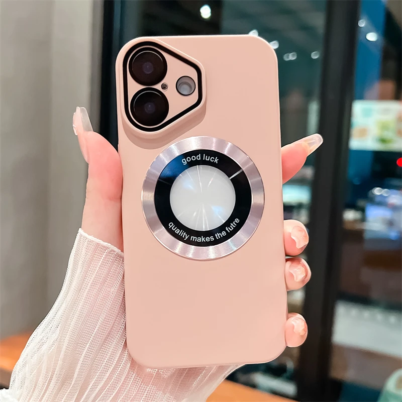 Custodia ultra sottile rigida in PC opaco per iPhone 16 15 14 Plus 13 12 11 Pro Max con logo trasparente magnetico per la ricarica wireless Magsafe_voghion.com