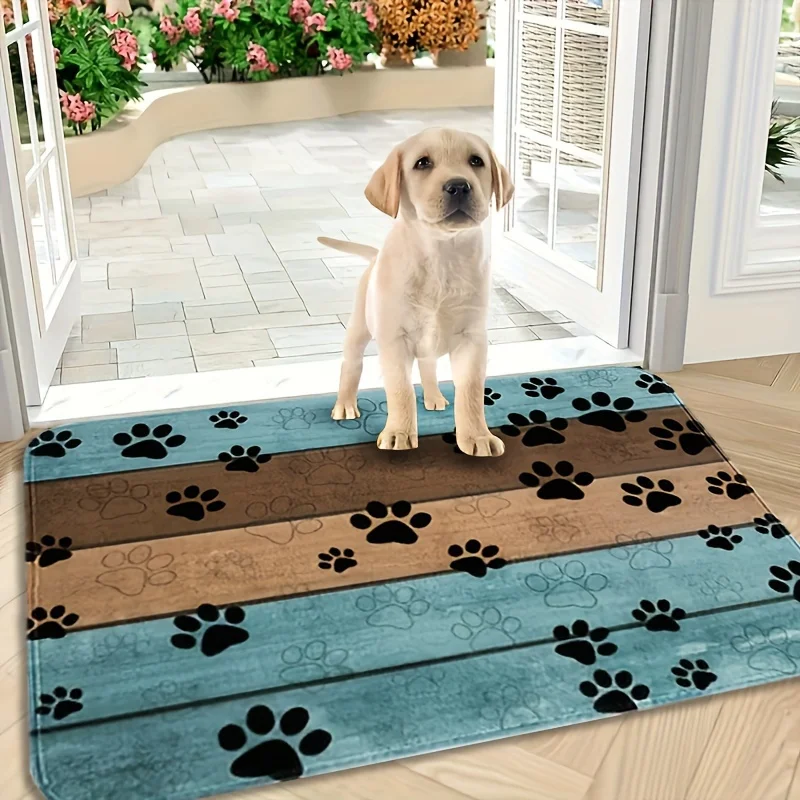 Dog Paw Prints Doormat Non-lip Dog Door Mat for Muddy Paws Entrance Door Rug Water Absorbent Quick Drying Dog Sleeping Blanket Dog Paw Prints Doormat Non-lip Dog Door Mat for Muddy Paws Entrance Door Rug Water Absorbent Quick Drying Dog Sleeping Blanket