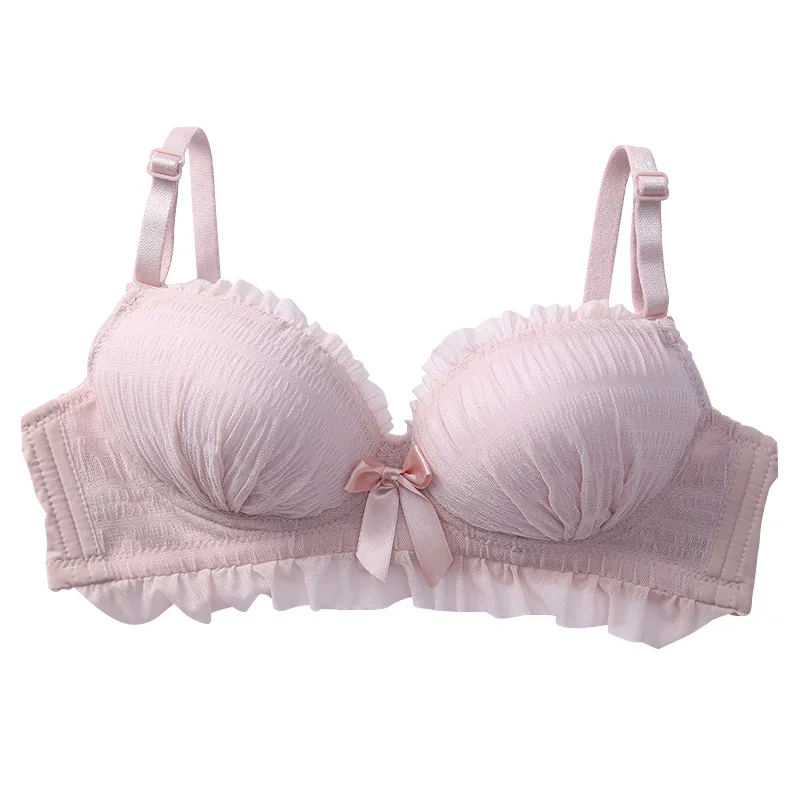 sujetadores sexys Women AB Cup Bra Wireless Gathered Soft V Brassiere Push Up Bralette For Women Lingerie Seamleass Bras Tops 3