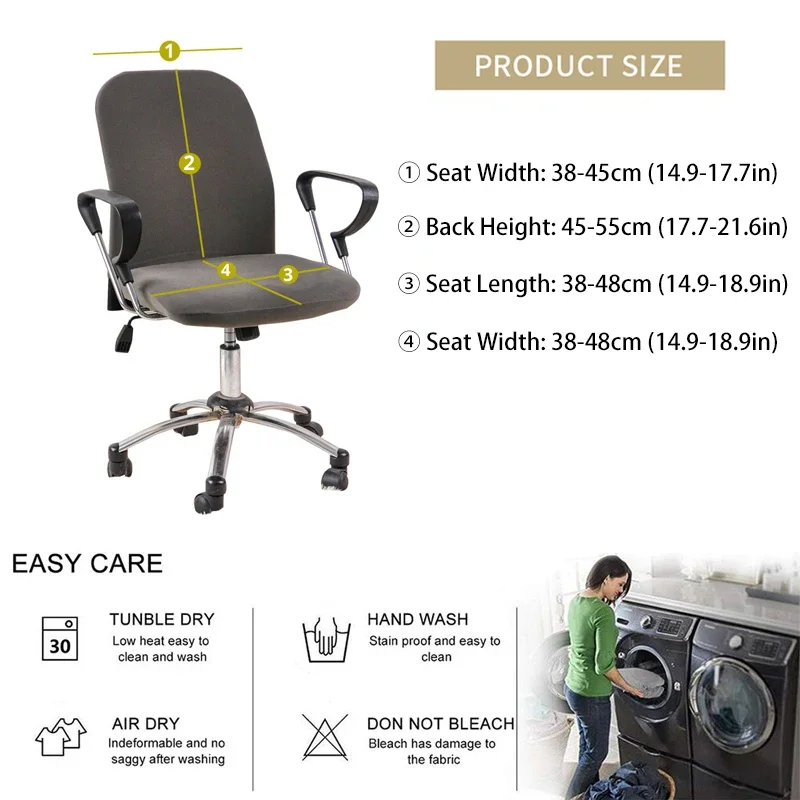 Geometry Computer Chair Cover Spandex Stretch Printed Office Chair Covers Anti-dirty Removable Washable Armchair Seat Slipcovers chair cover