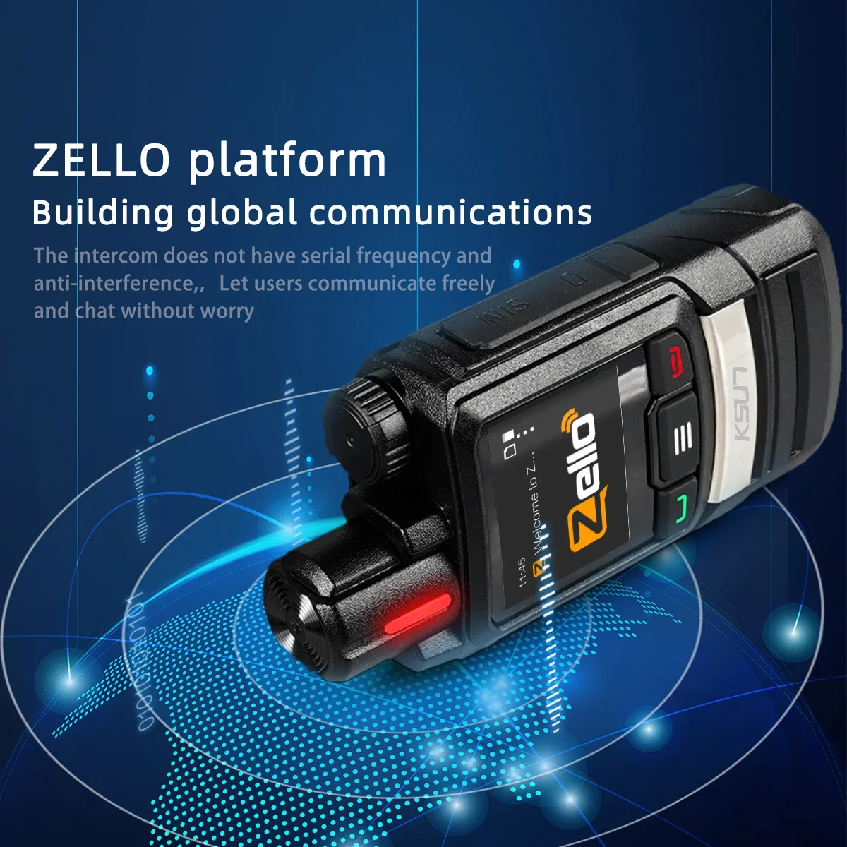 Zello KSUN Walkie Talkie 4G SIM Network Radio Long Distance WIFI Link Intercom ZL60 Anti-interference Multiple Calling Methods
