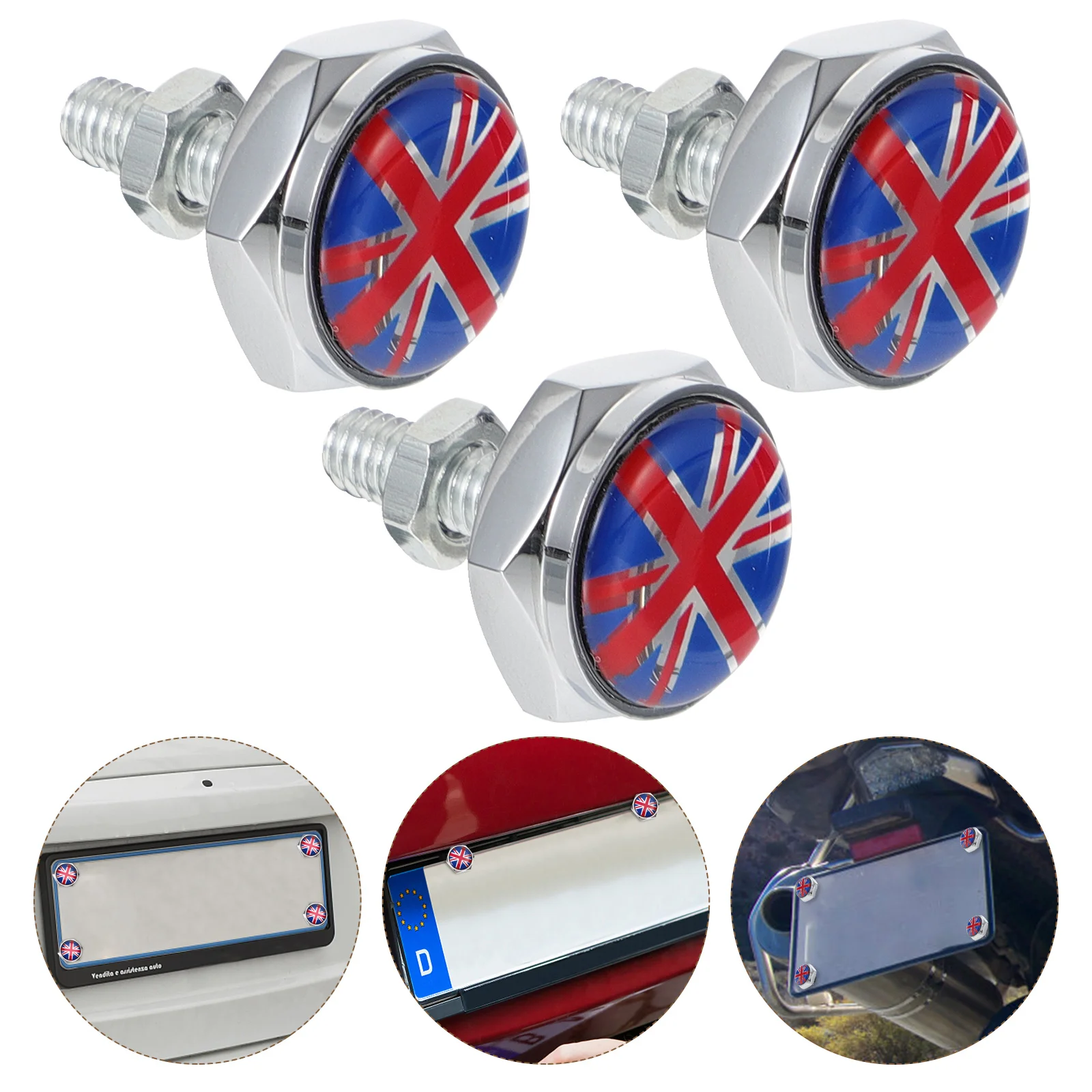 

4pcs Car License Plate Frame Bolts Screws License Plate Screws Fastener Kit