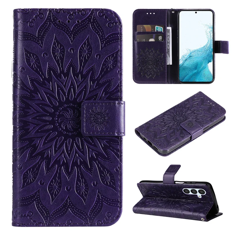 Suower Flip Leder Brieftasche Handyhülle für Samsung Galaxy A54 A14 A34 A24 A04E A04S Rückseite mit Kartensteckplatz_voghion.com