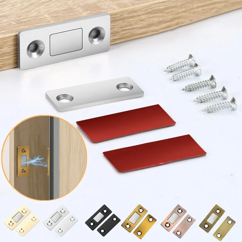 Cabinet Magnetic Catch Ultra Thin Adhesive Cabinet Latch Magnetic Closures for Kitchen Closet Door Closing Magnetic Door Catch