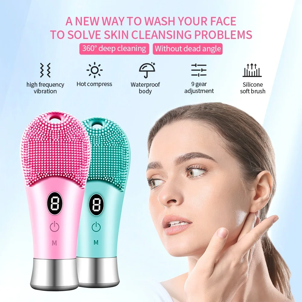 Electric Facial Cleanser Silicone Cleansing Brush Face Pore Deep Black Bibi Cosmetics8