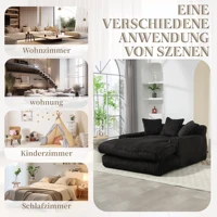 Современный вельветовый диван-кровать, облачный диван с 3 мягкими подушками, удобный одноместный напольный диван для гостиной, квартиры, офиса — изображение 6