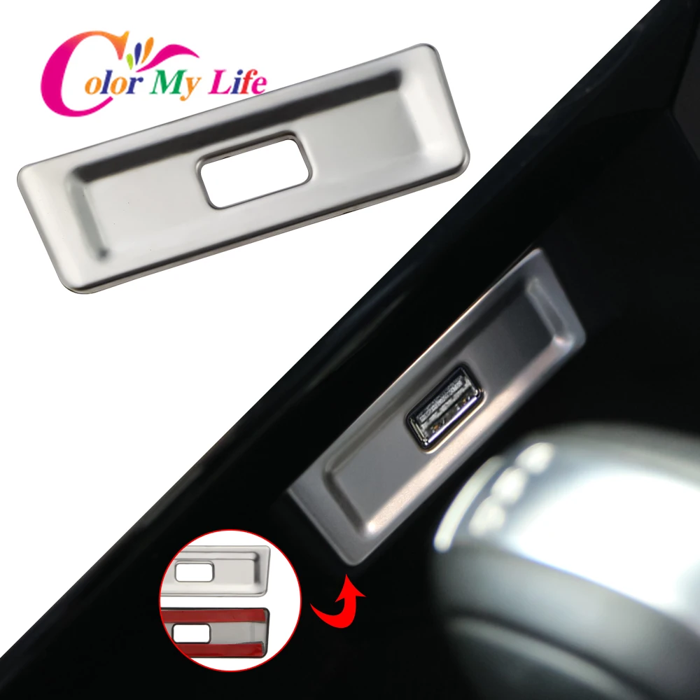 Per Volkswagen Troc Per Vw T-Roc 2018-2023 In Acciaio Inox Auto Front Center Usb Panel Cover Trim Car Usb Protection Stickers