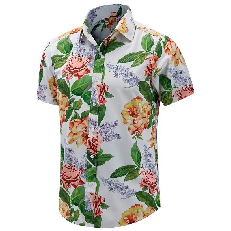 thumbnail image 1 of Camisas de playa con estampado de cocoteros para hombre, ropa con estampado 3D, camisas hawaianas Aloha, camisetas de manga corta Y2K, ropa vintage, blusa con solapa, 1 of 5