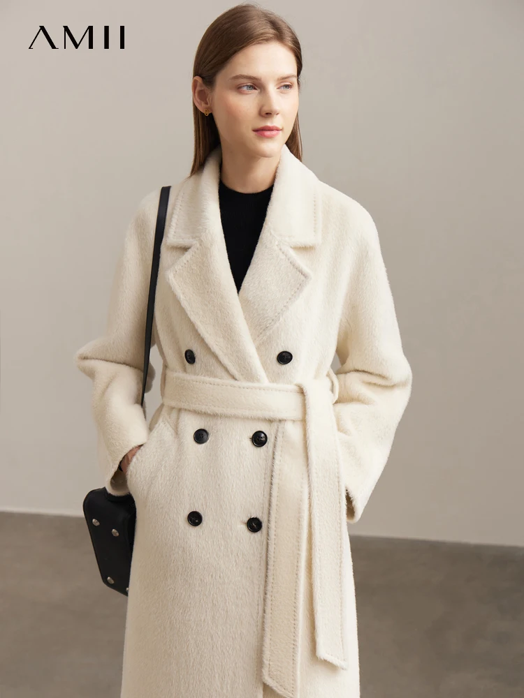 Gabardina Larga De Doble Botonadura Para Mujer, Chaqueta Casual Con Muesca, Solapa Elegante, Abrigo De Lana Para Guisante, Caqui, S