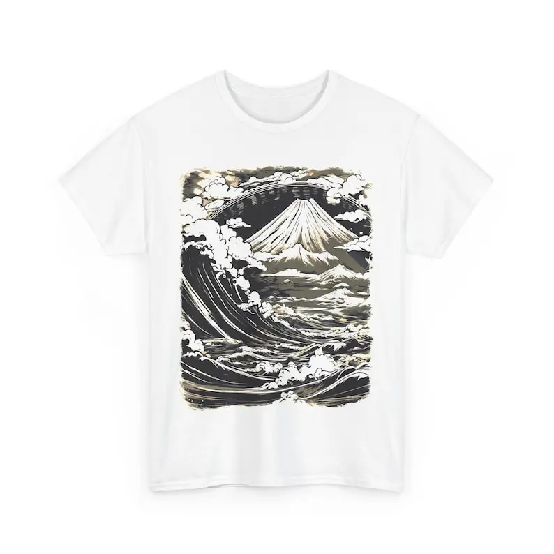 

Japanese Wave Kanagawa Style Unisex Heavy Cotton Tee T-Shirt