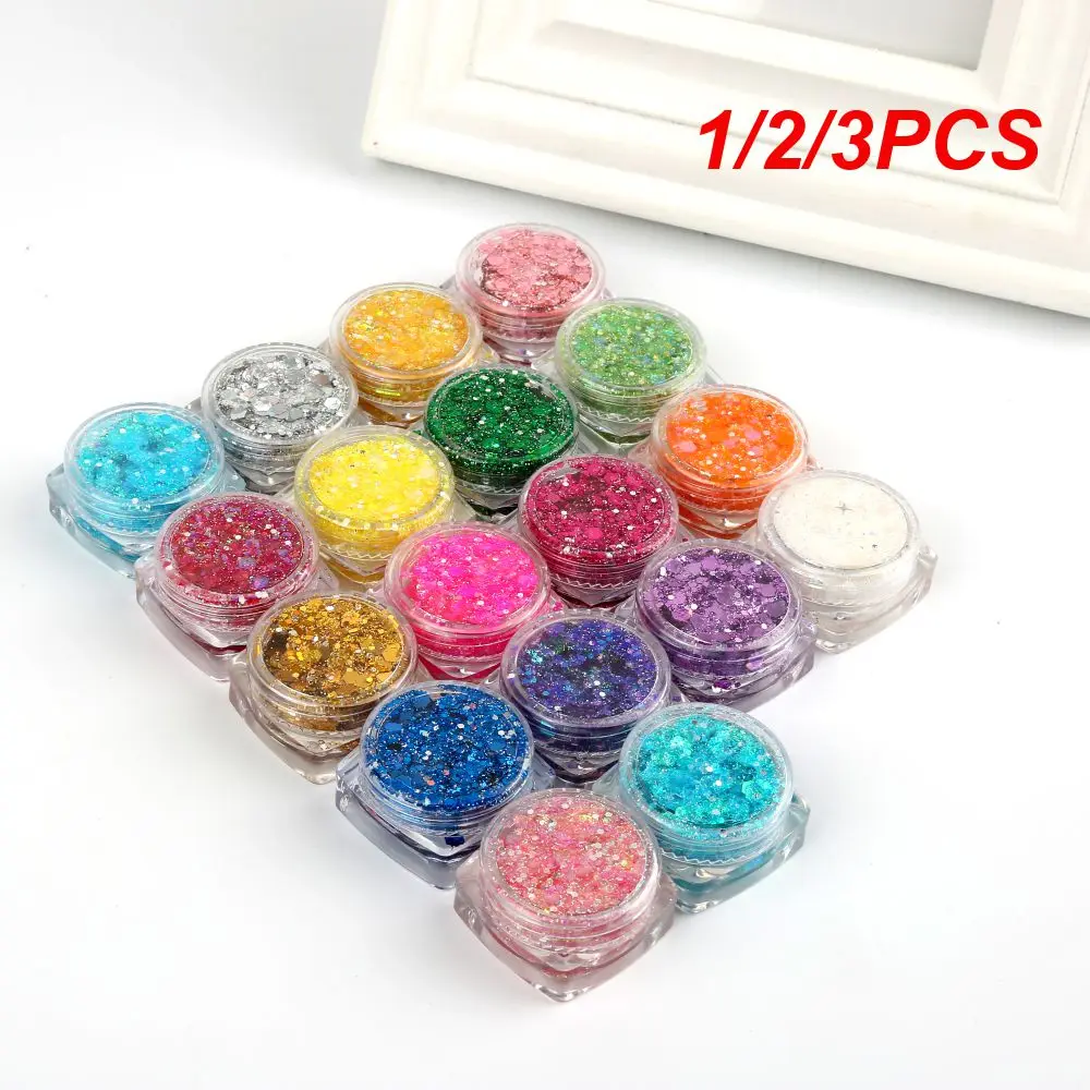 1/2/3Pcs Nail Hair Body Face Party Festival Eyeshadow Diy Mermaid Vibrant Loose Paillettes Gel Holographic Glitter