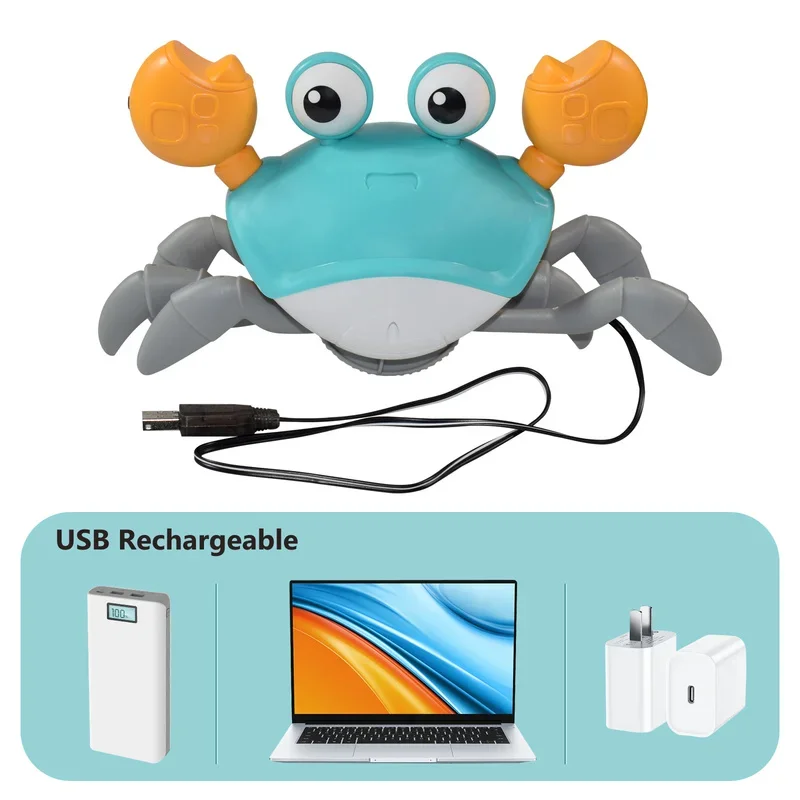Children's Electric Induction Crab Toy Rechargeable Escape and Crawling Children Accompanying Babies Soothing Babies Early Edu crab toy musical dancing crab toy dancing crab toy