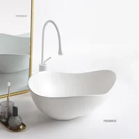 Fashion Creative Countertop Basin for Toilet Special-shaped Deepened Single-hole Bathroom Sinks Italian Ceramic Sink for Hotel 2