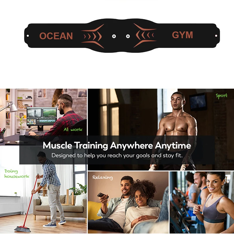 EMS Muscle Stimulator Ab Trainer Waist Abdominal Toning Belt 60cm With Gel Pads HomeFitness Workout Equipment USB Recharge muscle stimulator abdominal muscle stimulator