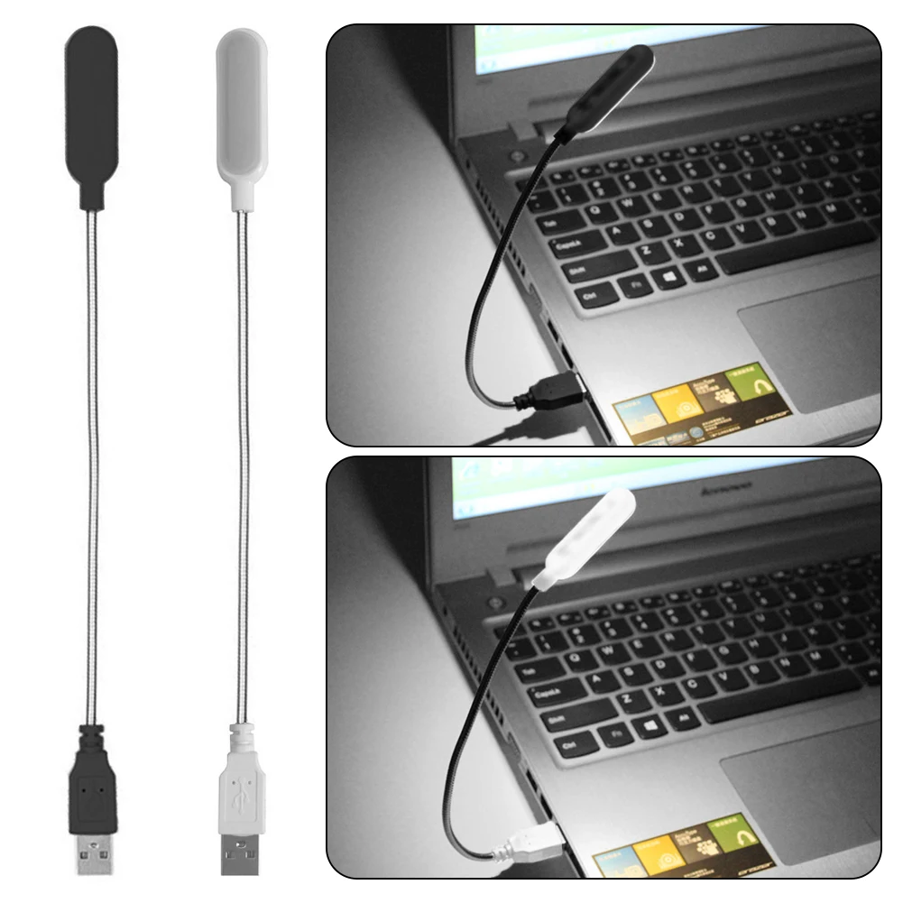 USB LED Night Light Mini Book Lights USB Powered 4 LED Flexible Book Reading Lights For Laptop PC Computer Notebook
