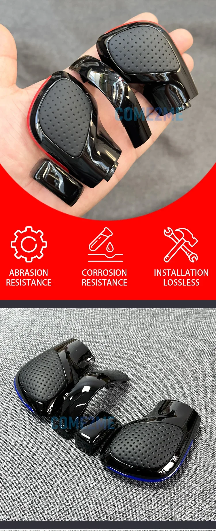 Auto-Schalthebel im roten DSG-Stil, geeignet für VW Golf 6 7R GTI Passat B7 B8 CC R20 Jetta MK6 GLI – Detail 1